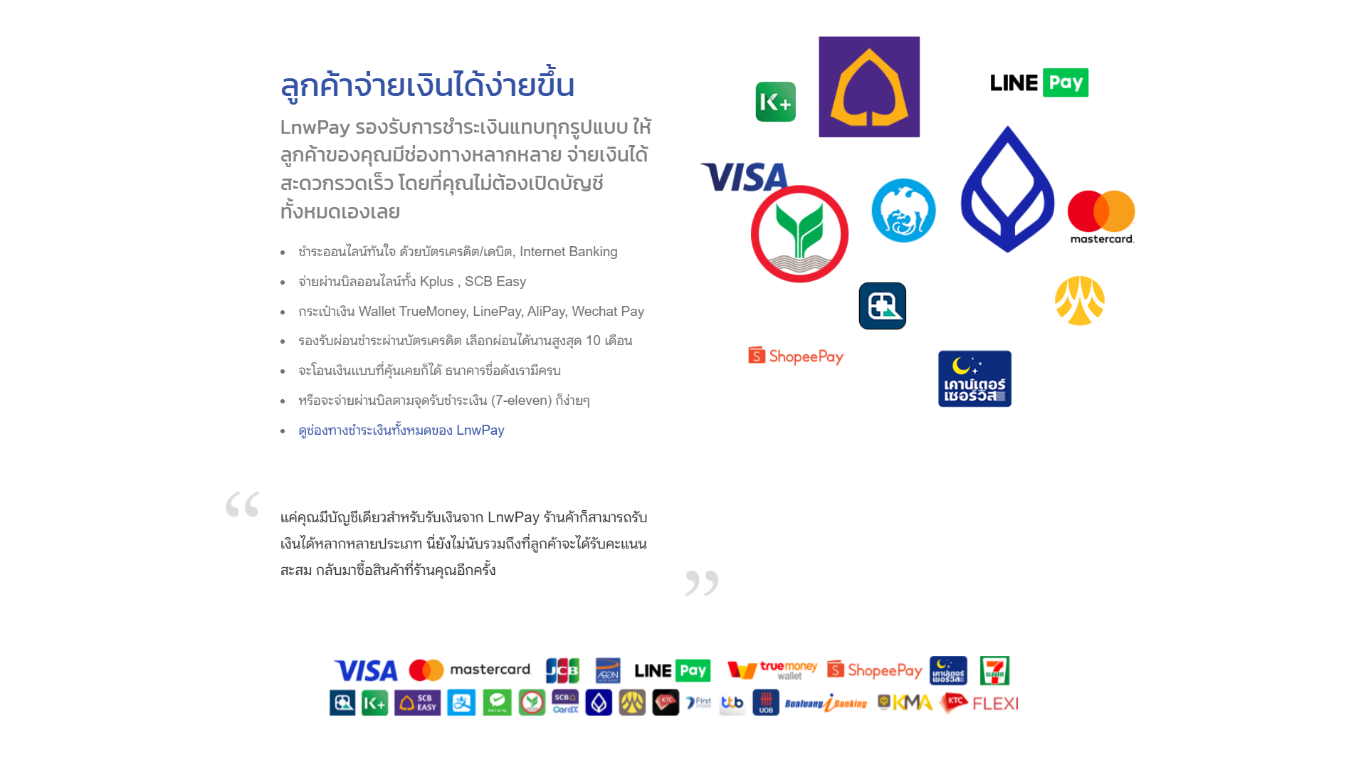 LnwPay ซัพพอร์ต ระบบคิว